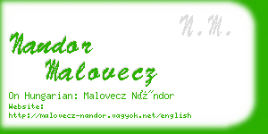 nandor malovecz business card